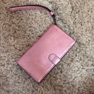 Pink metallic wallet/wristlet